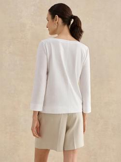 Hobbs Martie Boat Neck Top, White - view 2, White