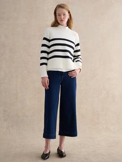 Hobbs Georgie Stripe Jumper, Ivory/Navy, Ivory/Navy