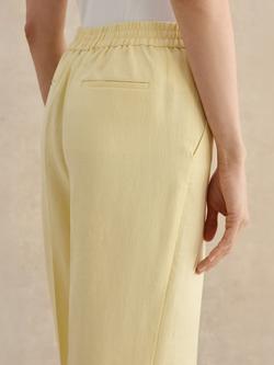 Hobbs Adalee Pure Linen Wide Leg Trousers, Soft Yellow - view 2, Soft Yellow