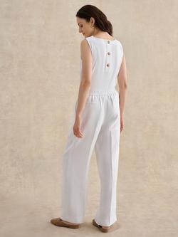 Hobbs Alessia Pure Linen Trousers, White - view 2, White