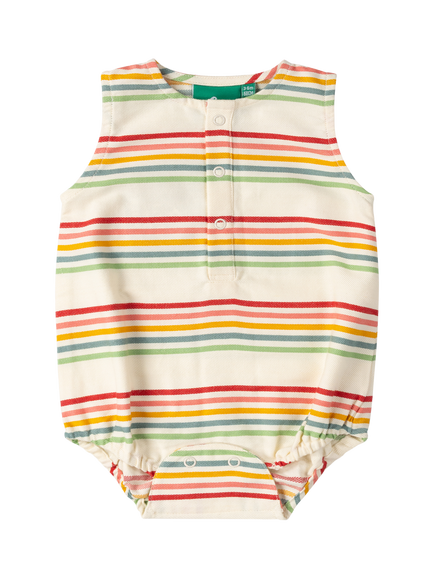Little Green Radicals Baby Organic Cotton Stripe Bubble Bodysuit, Multi, Multi