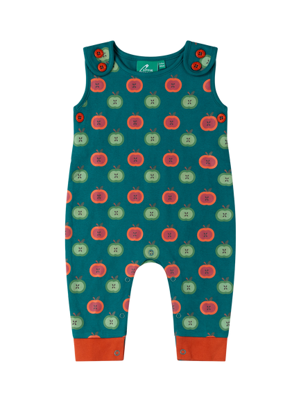 Little Green Radicals Baby Organic Cotton Apple Picking Everyday Dungarees, Blue, Blue