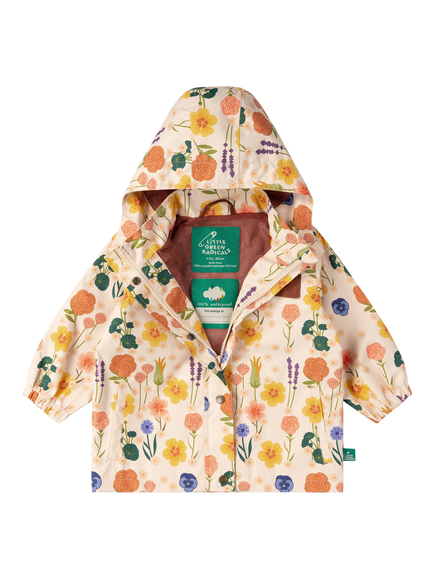 Little Green Radicals Kids' Waterproof & Windproof Floral Raincoat, Multi, Multi