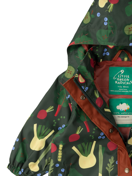 Little Green Radicals Kids' Waterproof & Windproof Vegetable Raincoat, Multi - view 2, Multi