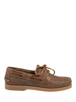 Jones Bootmaker Patrizia Leather Boat Shoes, Brown
