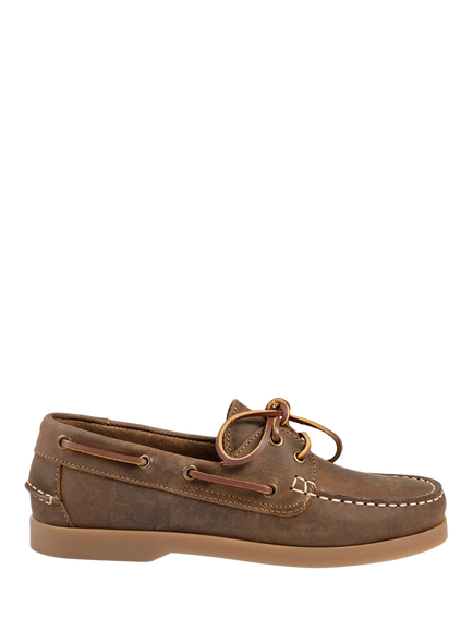 Jones Bootmaker Patrizia Leather Boat Shoes, Brown