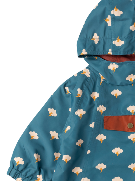 Little Green Radicals Kids' Wind Resistant Cloud Packaway Jacket, Blue - view 2, Blue