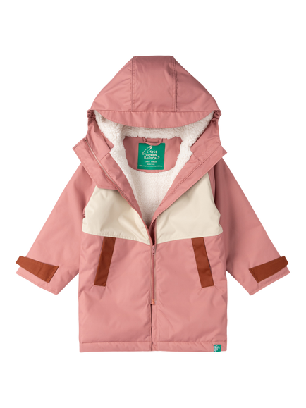 Little Green Radicals Kids' Waterproof Colour Block Hooded Robe, Pink, Pink
