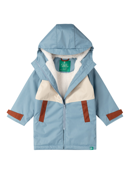 Little Green Radicals Kids' Waterproof Colour Block Hooded Robe, Blue, Blue