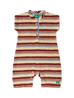 Little Green Radicals Baby Beach Stripe Towelling Romper, Multi, Multi