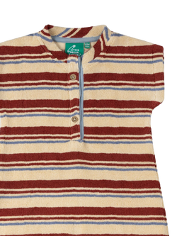 Little Green Radicals Baby Beach Stripe Towelling Romper, Multi - view 2, Multi