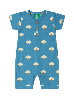 Little Green Radicals Baby Organic Cotton Cloud Short Sleeve Romper, Blue, Blue