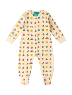 Little Green Radicals Baby Organic Cotton Motif Sleepsuit, Multi, Multi