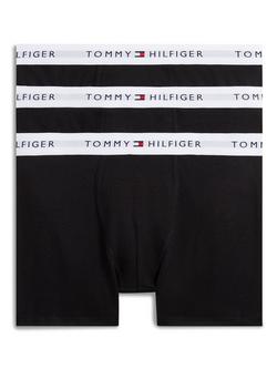 Tommy Hilfiger Kids' Taped Trunks, Pack of 3, Black, Black