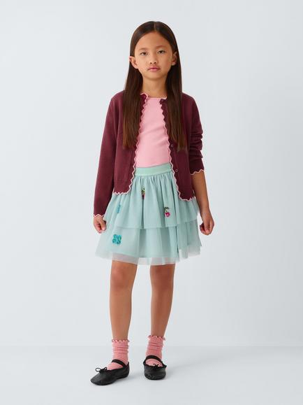 John Lewis Kids' Sequinned Party Skirt, Multi - view 2, Multi