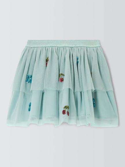 John Lewis Kids' Sequinned Party Skirt, Multi, Multi