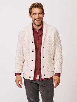 Aubin Aran Cardigan, Ecru, Ecru