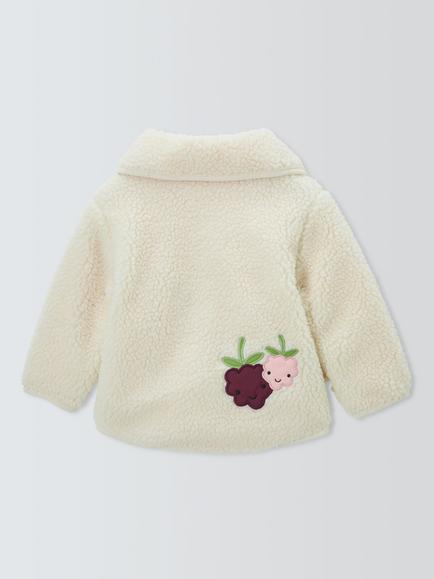 John Lewis Baby Berry Borg Jacket, Natural - view 2, Natural