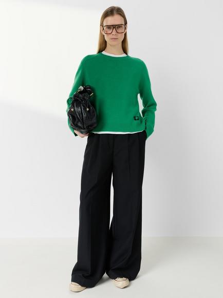 Gerard Darel Crew Neck Pure Wool Jumper - view 2, Green