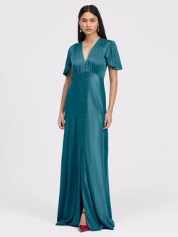 Ghost Delphine Satin Maxi Dress - view 2, Emerald