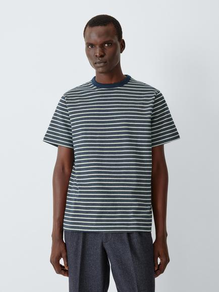 John Lewis Micro Stripe T-Shirt, Navy, Navy