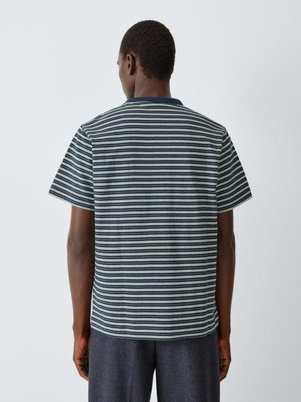 John Lewis Micro Stripe T-Shirt, Navy - view 2, Navy
