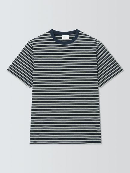 John Lewis Micro Stripe T-Shirt, Navy, Navy