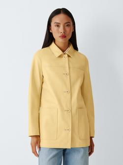 John Lewis Real Leather Chore Jacket, Yellow