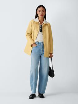 John Lewis Real Leather Jacket, Yellow