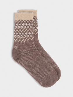 Sweaty Betty Cosy Fair Isle Lounge Socks, Brown Multi, Brown Multi