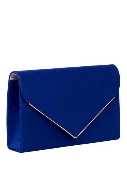 Paradox London Delyssa Flapover Clutch Bag, Royal Blue - view 2, Royal Blue