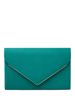 Paradox London Delyssa Flapover Clutch Bag, Emerald Green, Emerald Green