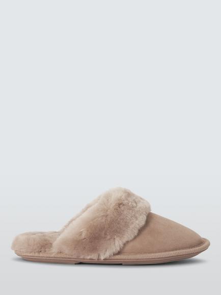 John Lewis Sheepskin Mule Slippers, Grey, Grey