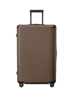 July Checked Plus CaseSafe Hard Shell Suitcase, 110L, Dark Brown