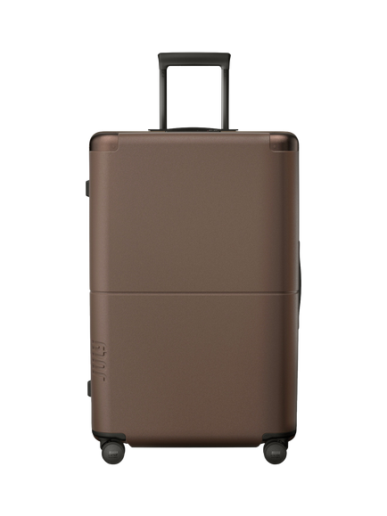 July Checked Plus CaseSafe Hard Shell Suitcase, 110L, Dark Brown