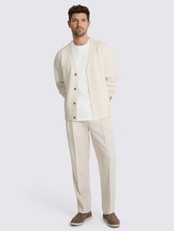 Moss Four Button V-Neck Cardigan, Off-White - view 2, Off-white