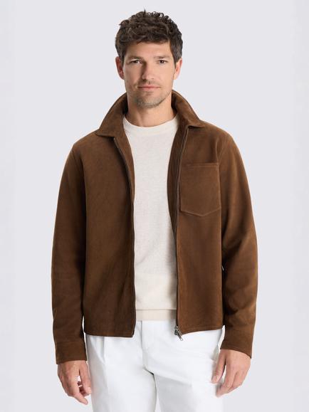 Moss Nubuck Zip Jacket, Chestnut, Chestnut