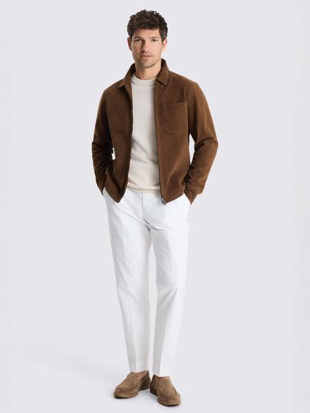 Moss Nubuck Zip Jacket, Chestnut - view 2, Chestnut