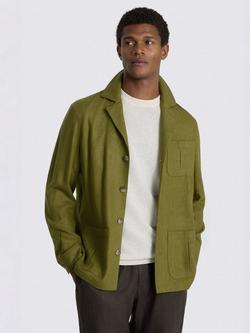 Moss Linen Twill Shacket, Lime, Lime