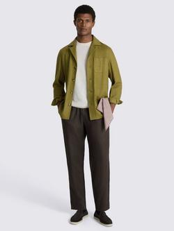 Moss Linen Twill Shacket, Lime - view 2, Lime