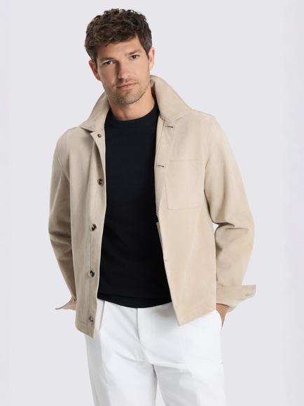 Moss Suede Shacket, Sand