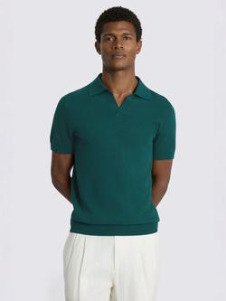 Moss Skipper Cotton-Linen Blend Polo Shirt, Emerald