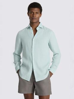 Moss Linen Regular Fit Shirt, Aqua