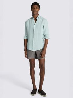 Moss Linen Regular Fit Shirt - view 2, Aqua