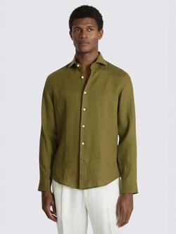 Moss Linen Regular Fit Shirt, Olive