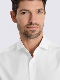 Moss Easy Iron Cotton Tailored Fit Shirt, White - view 2, White