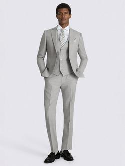 Moss Wool Blend Slim Fit Suit Jacket, Light Grey Marl - view 2, Light Grey Marl