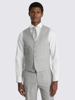 Moss Wool Blend Slim Fit Waistcoat, Light Grey Marl, Light Grey Marl