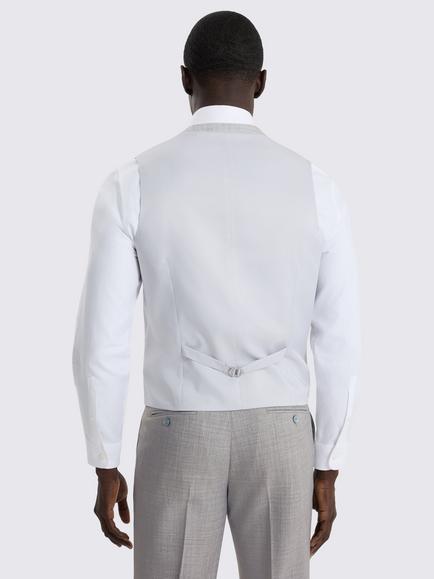 Moss Slim Fit Wool Blend Suit Waistcoat, Light Grey Marl - view 2, Light Grey Marl