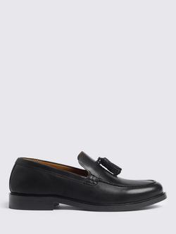 Moss Finchley Leather Tassel Loafers, Black